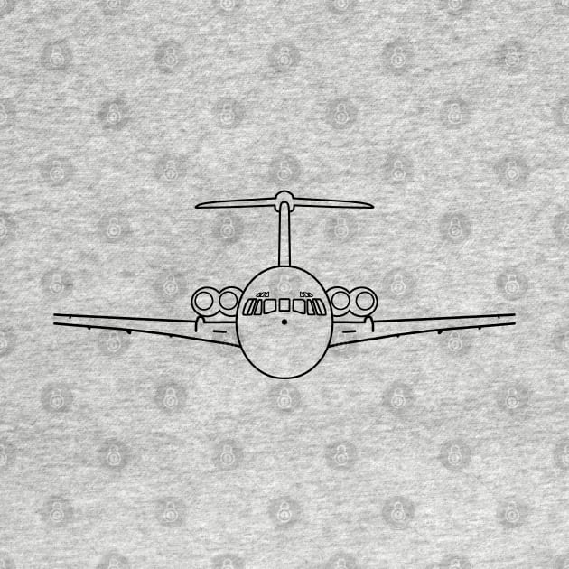 Vickers VC-10 1960s classic aircraft black outline graphic by soitwouldseem